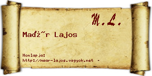 Maár Lajos névjegykártya