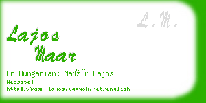 lajos maar business card